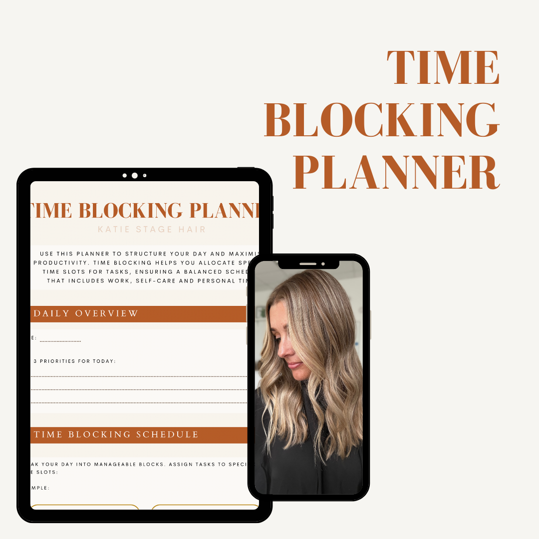 Time blocking planner hair stylists ebook