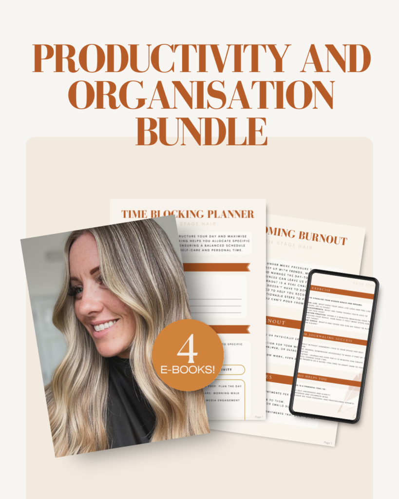 productivity and organisation bundle for hair stylists ebooks